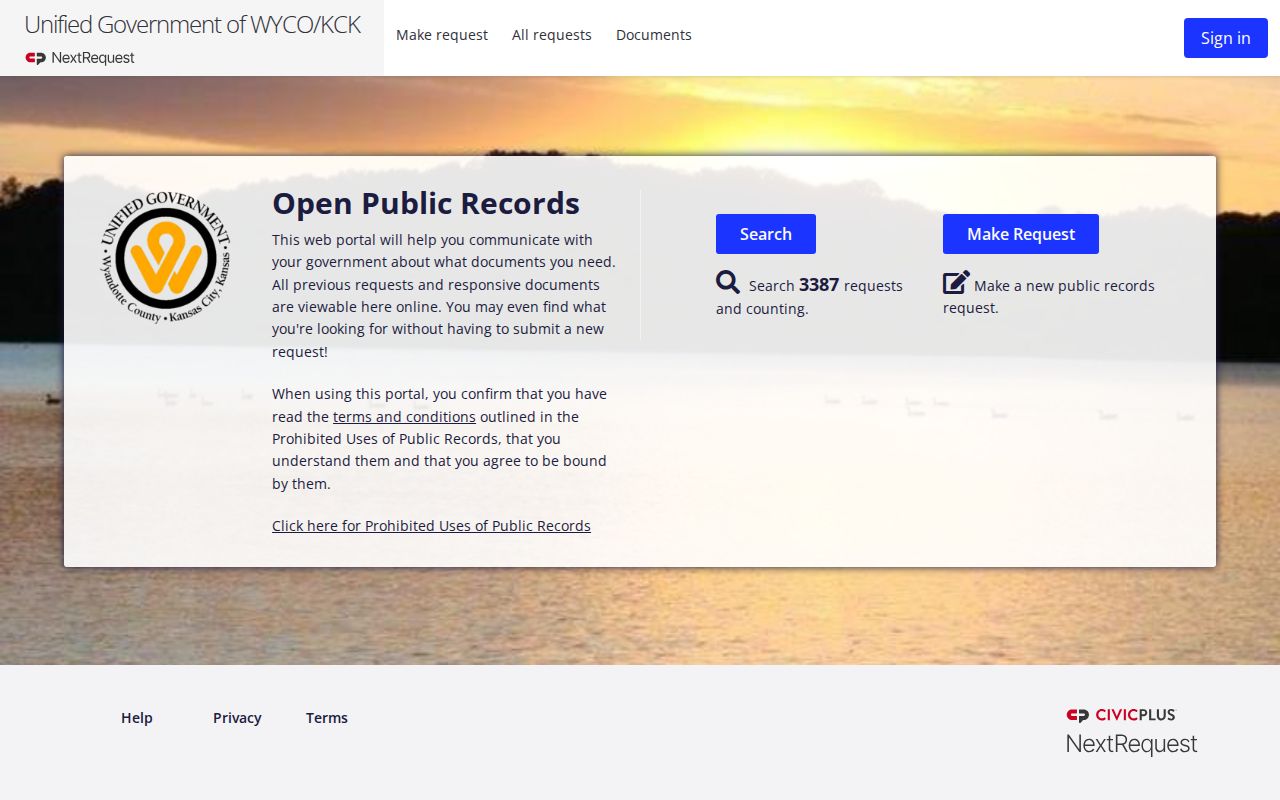 Kansas City residents directory public records request portal