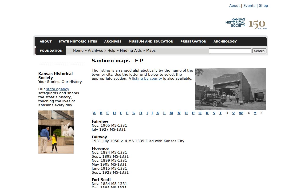 Kansas Historical Society Kansas City Sanborn map holdings