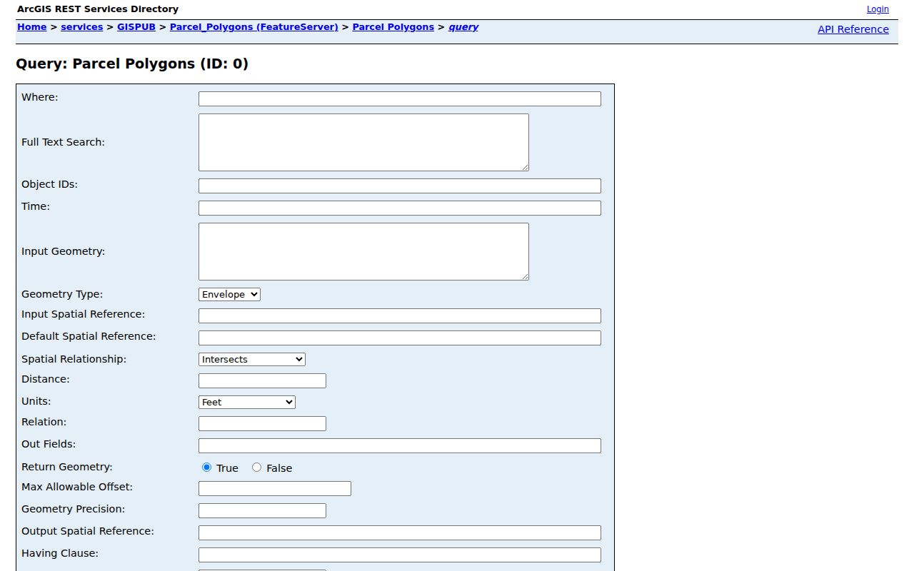 Unified Government ArcGIS parcel query controls