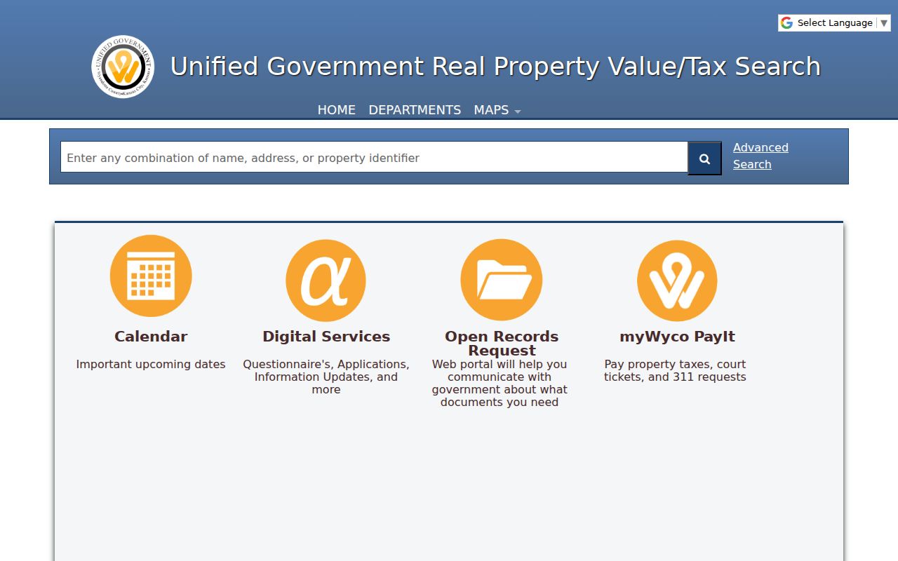 Unified Government Appraiser street address search